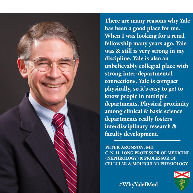 YaleIMed's tweet photo. Dr. Peter Aronson of #YaleNephrology has been at @YaleMed since he was a renal fellow. What keeps him at Yale? Interdisciplinary research and faculty development are just a few reasons. #WhyYaleIMed
Read more about @YaleIMed β‘οΈ https://t.co/RVUGaayFM4 https://t.co/uqgTheZOSg