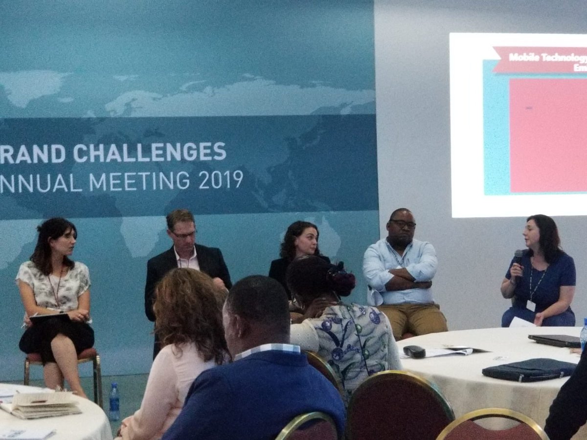 ICRW's tweet photo. ICRW’s @s_gammage discusses mobile technology, gender norms & social embeddedness with an expert panel at @gatesfoundation’s #GrandChallenges2019. #WGCD https://t.co/dHTh4BqLl5