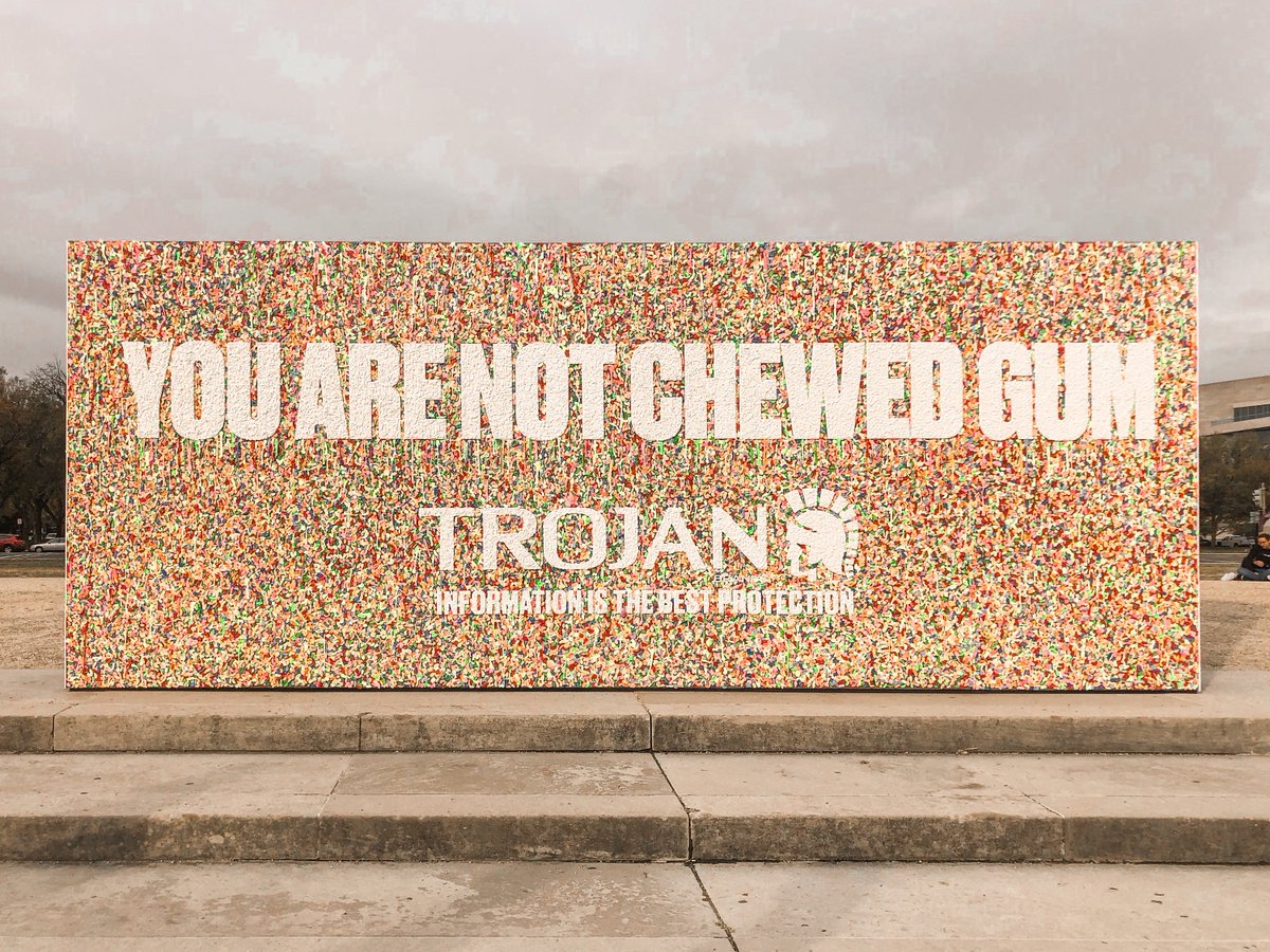 Today, Trojan and <a href="/AdvocatesTweets/">Advocates for Youth</a> are taking a stand for honest, inclusive sex education and challenging abstinence-only programs in schools with a gum wall in Washington D.C. Learn more at NotChewedGum.org. #NotChewedGum #InformationIsTheBestProtection