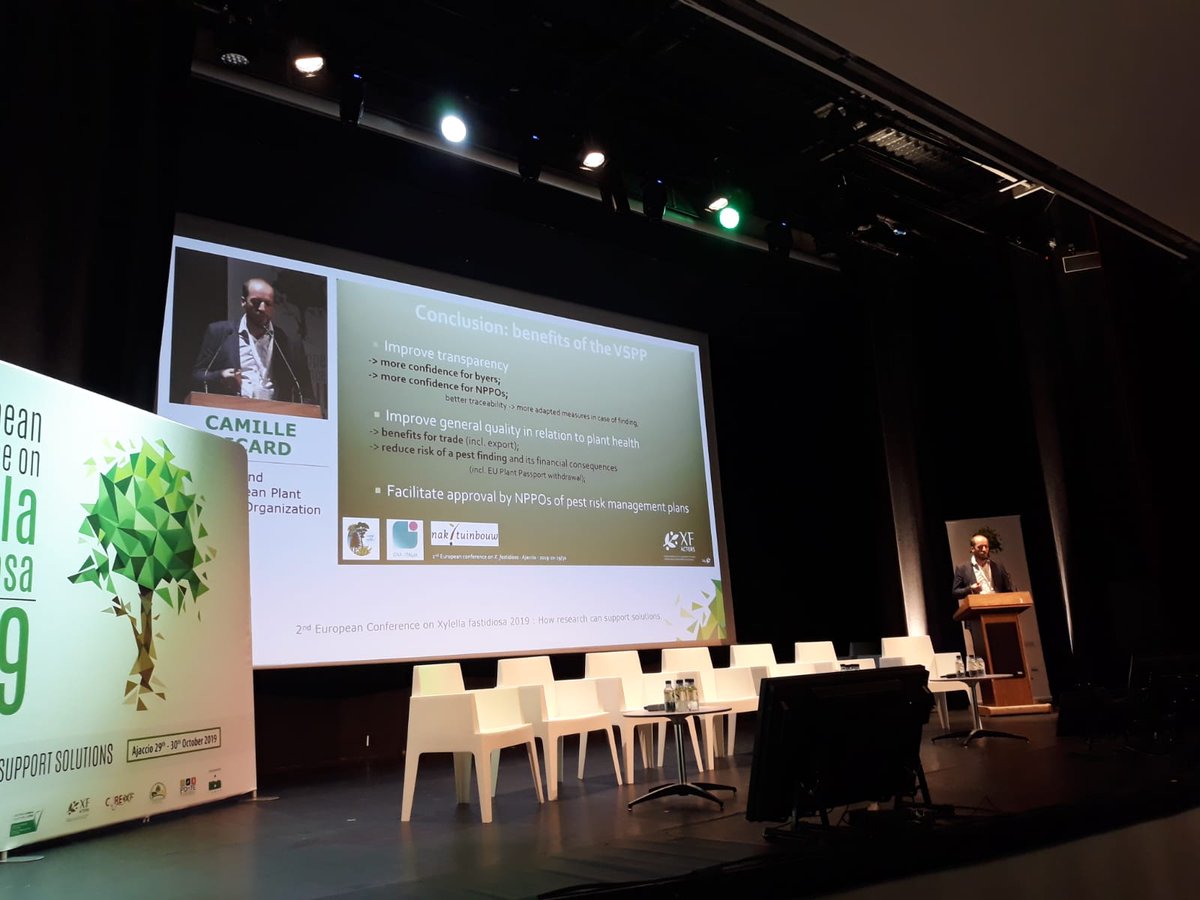 Plants_EFSA's tweet photo. Talk by @CPicard_eppo on structure and benefits of #VSPP (Voluntary System Preventing Pests), a voluntary certification programme to produce healthier #PlantsForPlanting in the #EU. 
https://t.co/HC9HygDjMp

At #xylella19 via streaming at https://t.co/ymD3NsLZof https://t.co/vHsjueSIvk