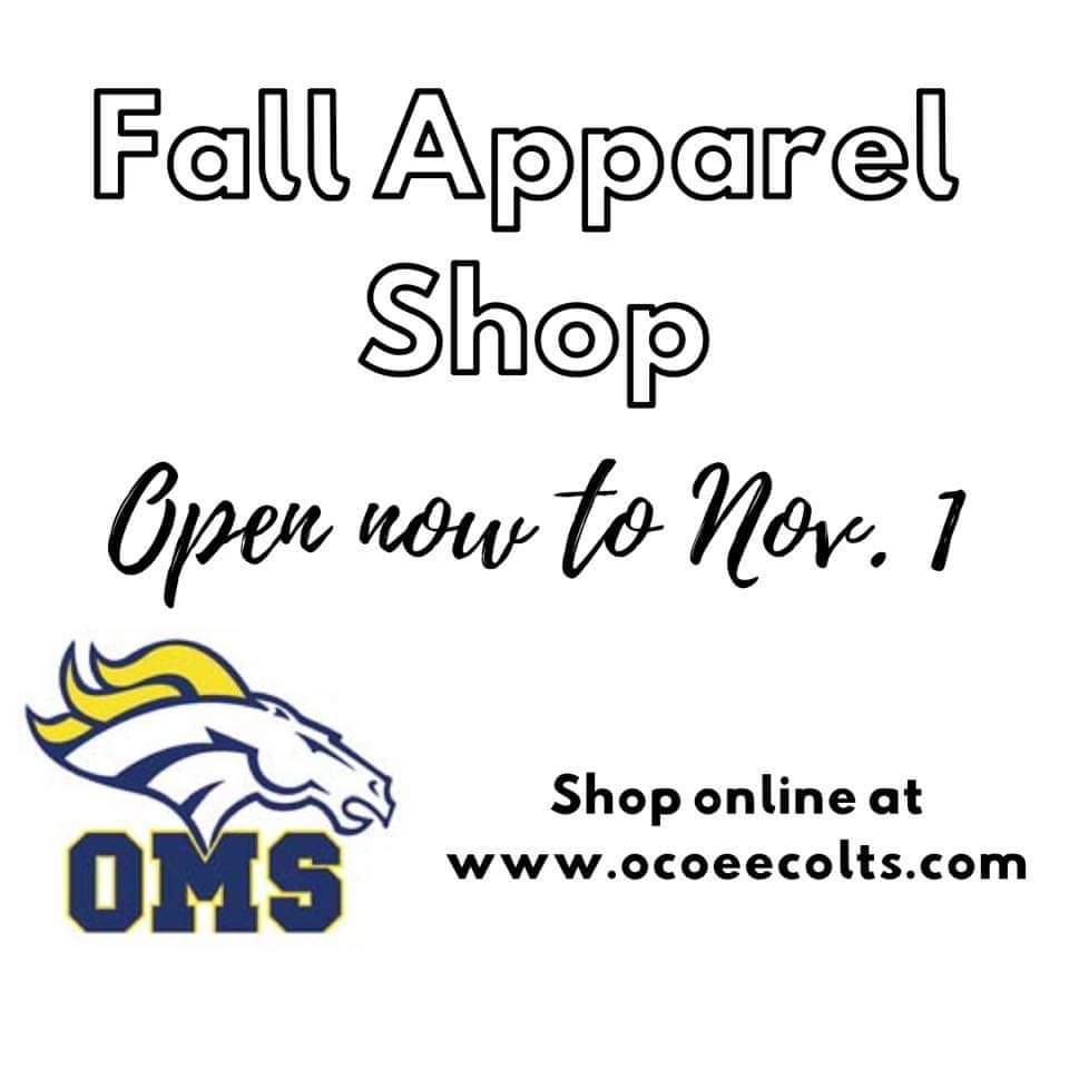 OMSPTO's tweet photo. Don't forget to get your OMS cold weather gear before the store closes on Friday Nov.1.  Items avaliable are long sleeve shirts, hoodies, sweat pants, stadium seats, Nike pullovers. Orders will be delivered to students at school. https://t.co/hmc8AsRWQY
