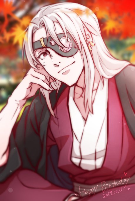 むつきさんがTwitterに投稿した宇髄天元(鬼滅の刃)のイラスト。