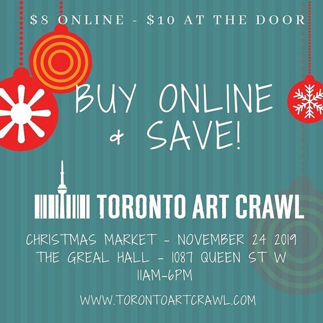 Feeling that mid-week slump?
.
Give yourself some holiday cheer and buy your Christmas Market tickets online now!
.
Tickets are only $8 at www.torontoartcrawl com. *link in bio*
.
We are so excited to be less than a month away from #tacxmas19! ift.tt/2PxMO6S