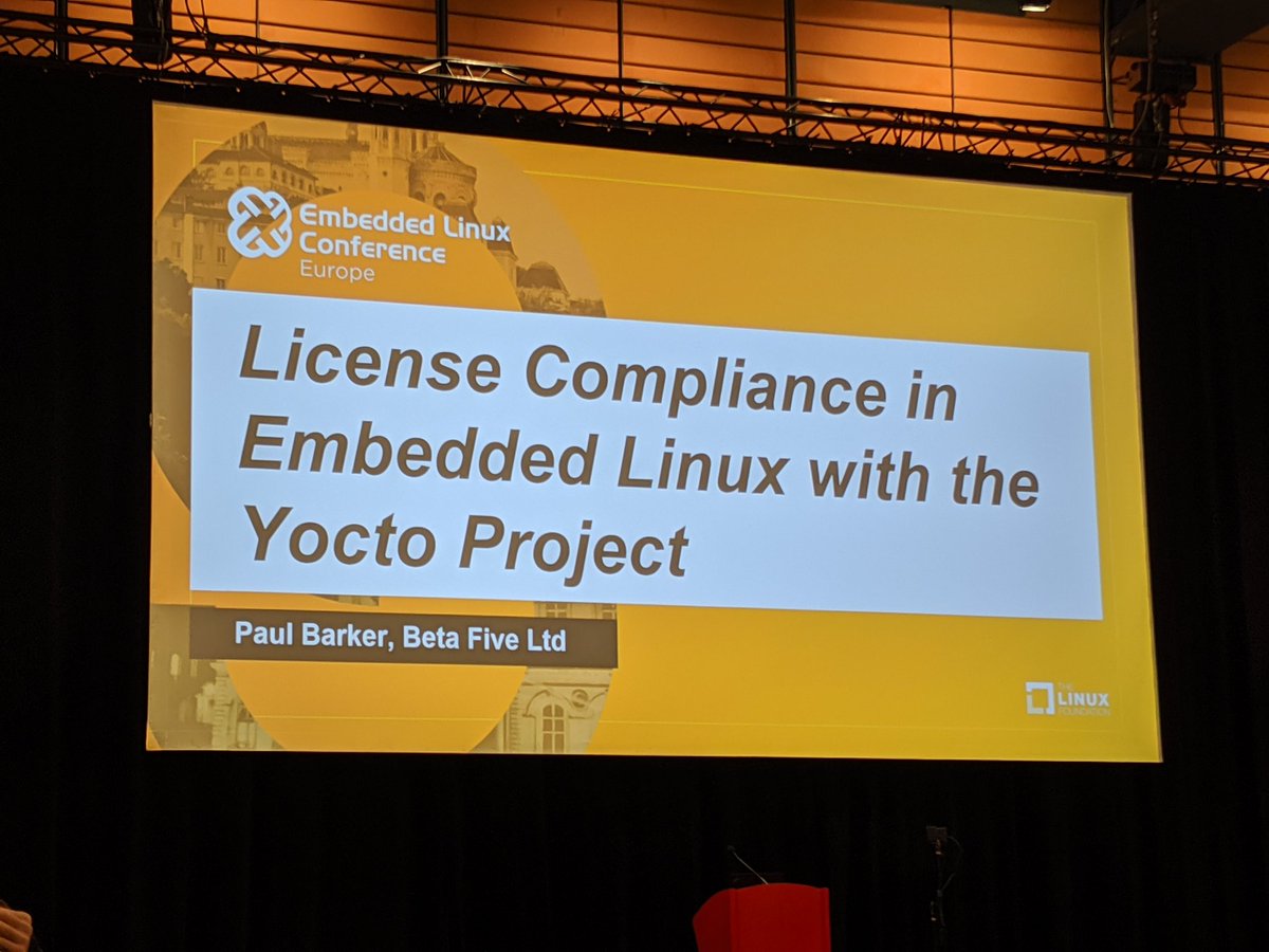 jonmason00's tweet image. About to start the another @yoctoproject session at #elce.  Legally, this is the most important session of the conference.