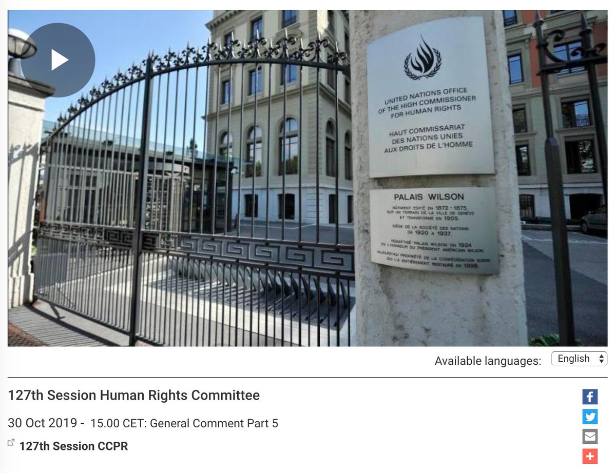 CCPR_Centre's tweet photo. Another session of the #HRCttee on #GC37. Discussion continues with §67 on face coverings.
Follow live here: https://t.co/mH80lA3B7N https://t.co/PTc0aRHHRe