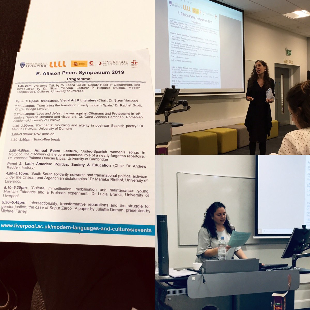 livunilanguages's tweet photo. Dr Diana Cullell and Dr ลizen Yiacoup get this yearโs E. Allison Peers Symposium underway #IBLAW19 #MyHLC https://t.co/7XtP4gHnDA https://t.co/Ct9RzCSnt2