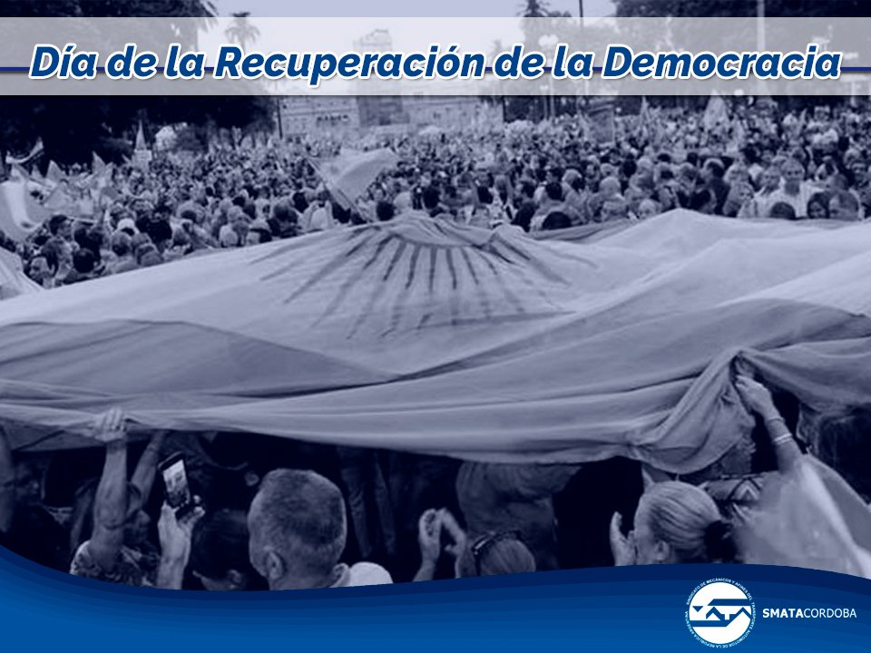 smatacba's tweet photo. Se cumplen 36 años de la vuelta a la democracia. Un 30 de octubre de 1983, Raúl Alfonsín era elegido presidente después de siete años de dictadura militar 🗳👏🇦🇷

Un hecho histórico que nos invita a continuar fortaleciendo los valores democráticos ☑️

#Democracia #FamiliaSMATA https://t.co/U0t73ONUcV