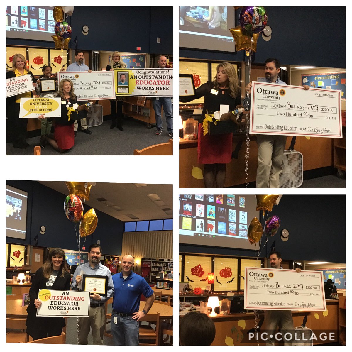 Congrats to Jordan Billings for winning the Outstanding Educator Award from Ottawa University!  Thanks to Clint Daniels for nominating such a deserving teacher! 
#CougarProud!