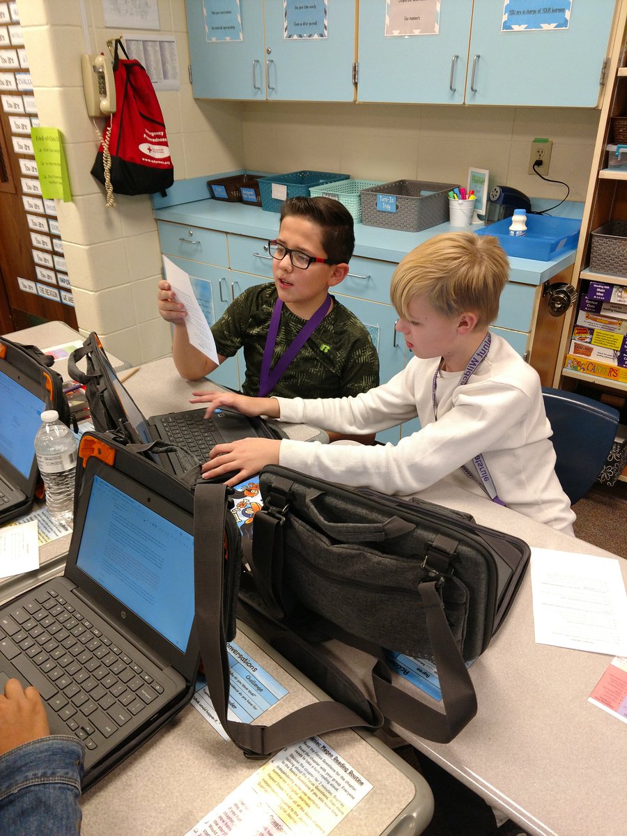 kweseman11's tweet photo. Using the success criteria to give each other feedback on our culminating task in language arts. Conversations were focused on the task and students are improving their work with the help of their teammates! #whywildcatsrule #seeingisbelieving https://t.co/LQybb6lIFS