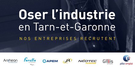 FTravail_OCC's tweet photo. [#Recrutement] Les entreprises recrutent dans l'#industrie dans le #TarnetGaronne. Témoignages de 6 chefs d'entreprise qui présentent leur activité. @Prefet_82 @tarnetgaronne82 @UIMM_Occitanie @mtchissambou 👉 https://t.co/9M7QZznBCu https://t.co/KDz3LQ9dIf