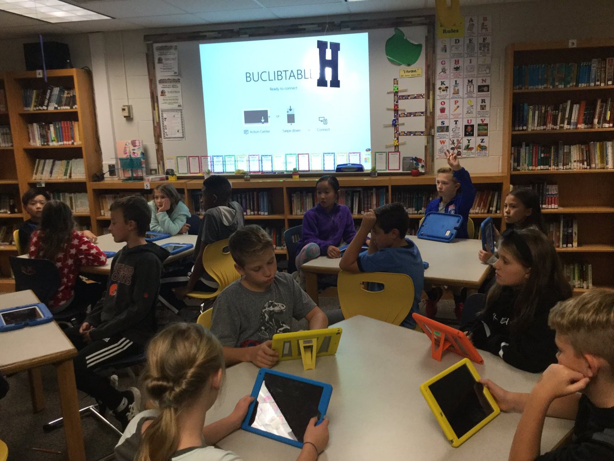 Ss in grade 5 do a Kahoot challenge w/Mrs. Kraus in the library using the CB-wide One District One Book selection, “RULES”, by Cynthia Lord.  RULES has been FABULOUS and kids took to the Kahoot challenge very well!