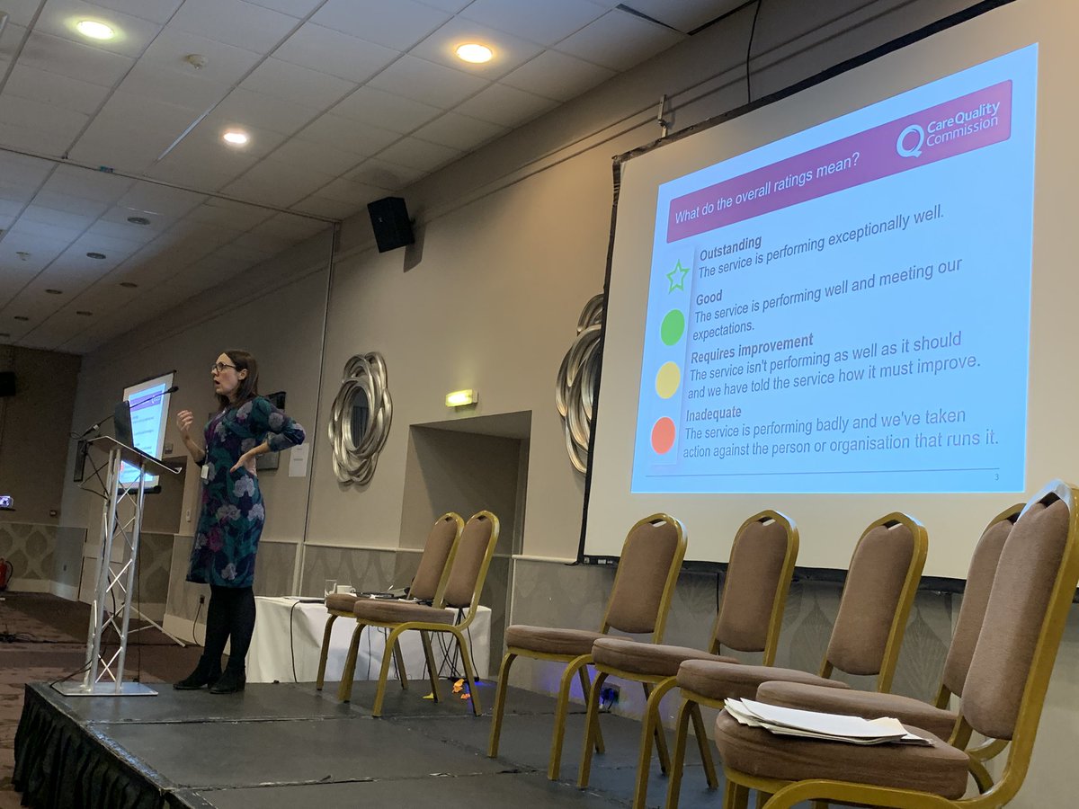ISSACTHEOPHILOS's tweet photo. I am so pleased to attend @CQCProf Jo Wallace, explaining the process of achieving Outstanding rating. It’s all about not what you do, it’s about what difference it has made. #missionoutstanding 
#KRMconference https://t.co/c2VyktThk0