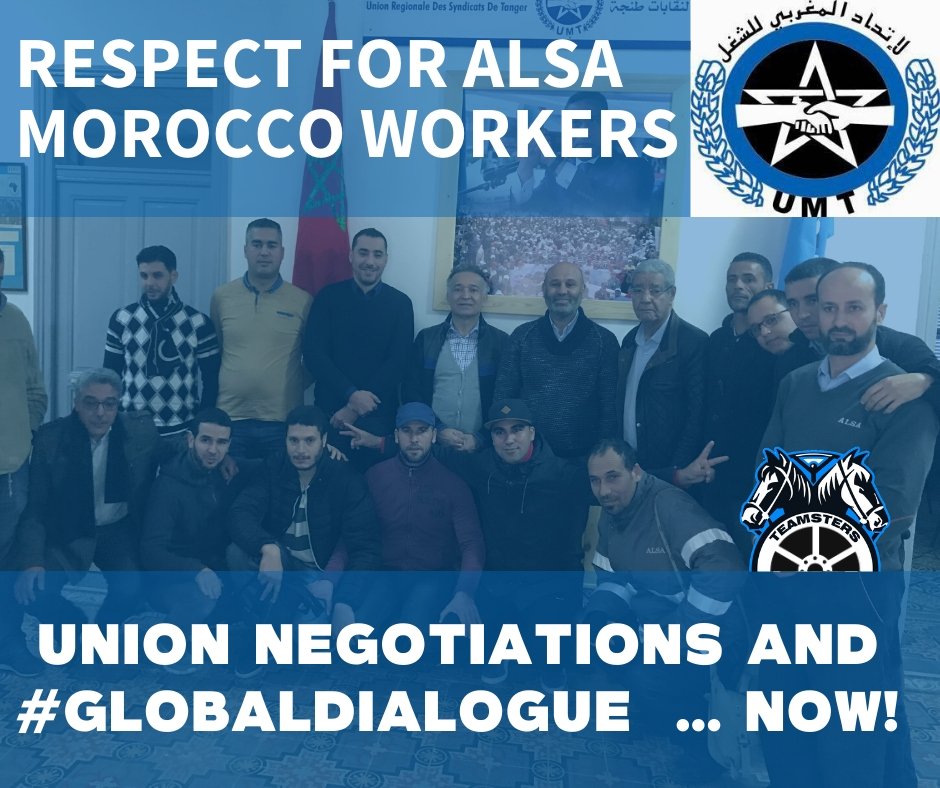 #Teamsters are concerned about the protests by workers at @nationalexpress @ALSA_Autobuses in Morocco. We call on the company to meet with @UMT_Official at the local and global level to resolve the issues. 

@ITFglobalunion #Solidarity #ITFroad #GlobalDialogue #1u