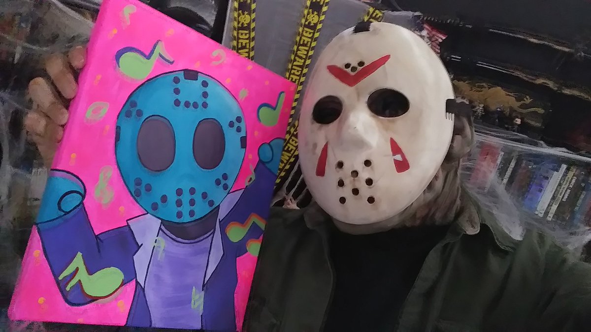 ImDreamWarrior's tweet photo. Be the Top Donator in my #ExtraLife2019 streams and you can receive your Very Own Retro Dancing Jason painting! Painted by @HollyPennewill ! For more on my goals and prizes watch this -> https://t.co/Oop2LHMOX8 #TeamTMNT Is excited and ready to BRING IT! https://t.co/hT4SRfSprr