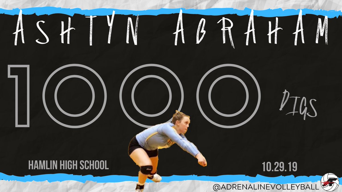 VBAdrenaline's tweet photo. Kicking off our Wednesday with a TON of milestones!
First shoutout goes to Ashtyn Abraham of Hamlin on reaching her 1οΈβ£0οΈβ£0οΈβ£0οΈβ£th career dig! Congrats Ashtyn, weβre so excited to see you show off at #TOPTesting in a few weeks!! https://t.co/cnl2mCCy8g