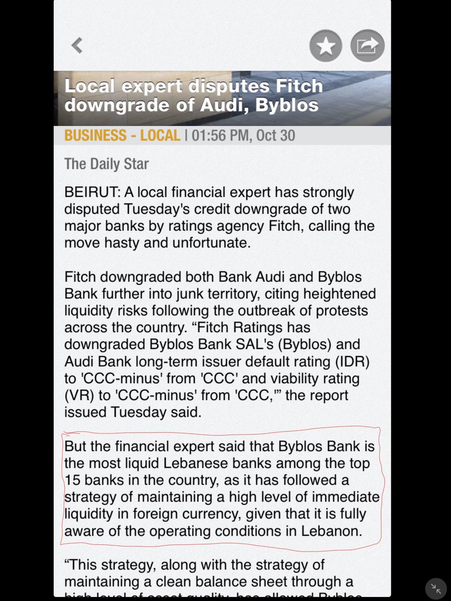 dan_azzi's tweet photo. I wonder who the #Lebanon anonymous financial expert is. He’s claiming that this one bank is the most liquid among the other 15 top banks. He wouldn’t happen to be the Head of Research at the same bank, would he? Asking for a friend. 😂
@RamiKhouri
@DailyStarLeb #infomerical https://t.co/AJV2nT1hTG