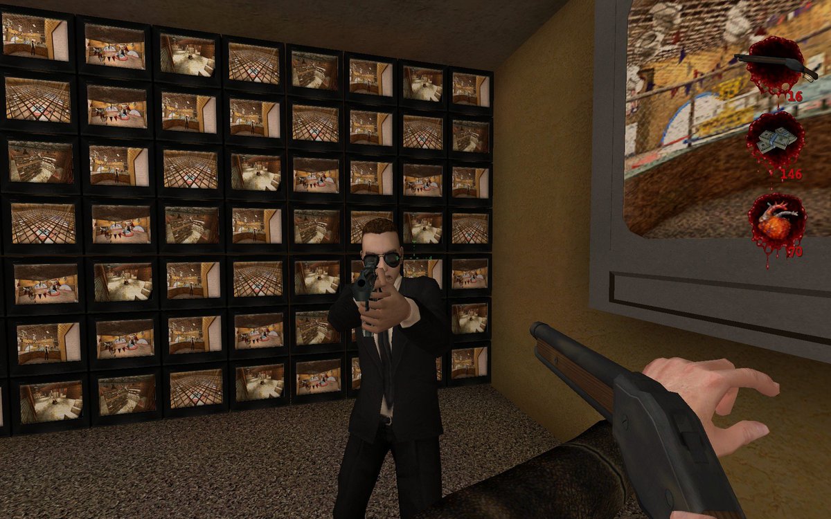 BulletAshcroft's tweet photo. 🤔 hmmm....so enemies that look like Agents and then a room full of cameras that reminds me about the room of The Architect from The Matrix, hold up is this another reference to The Matrix?
#POSTAL2ParadiseLost https://t.co/gvYGRxZADQ