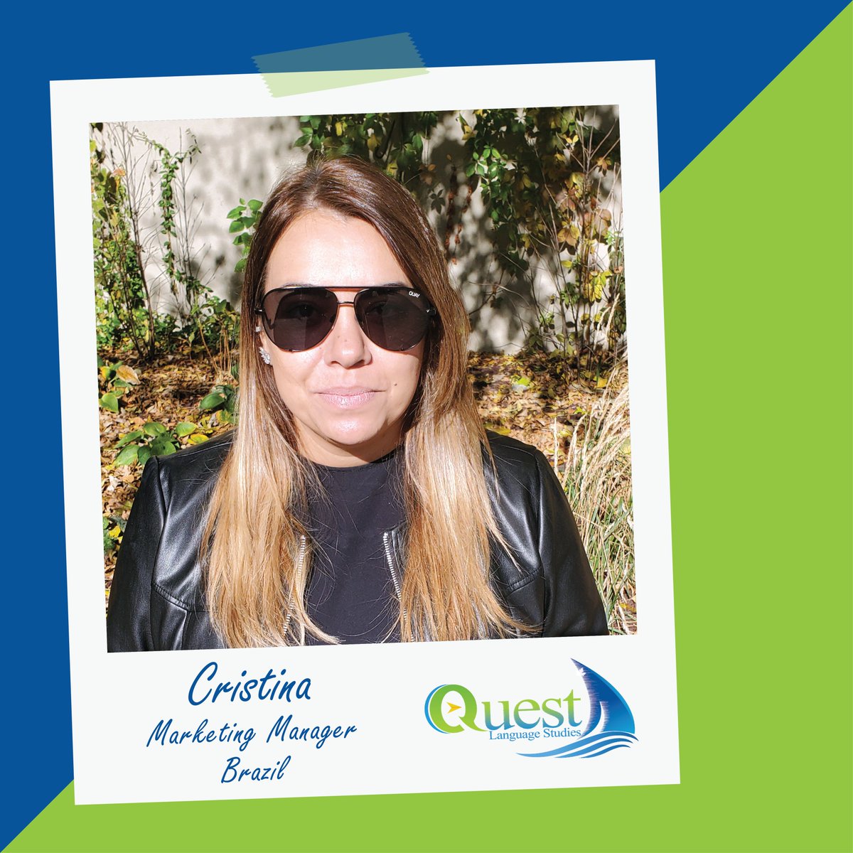 studyquest's tweet image. Meet Cristina! She’s our Marketing Manager for Brazil at Quest. Cristina moved to Toronto with her family in 2015 and has been working for Quest for 8 years now.
She is always smiling and as an authentic Brazilian, loves the sun! 
#studyquest #quest #questteam #queststaff #team