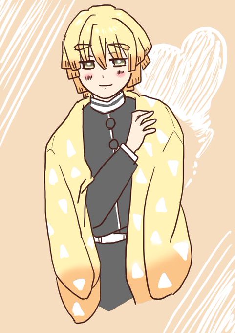 わんおさんがTwitterに投稿した我妻善逸(鬼滅の刃)のイラスト。