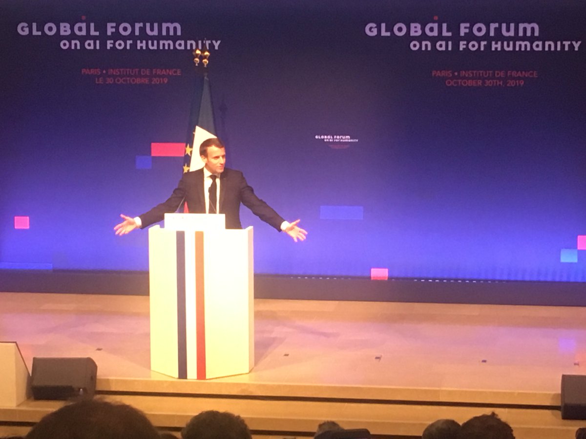 Emmanuel Macron, GFAIH : I truly believe that there is a European way for artificial intelligence, far different from China and the US. <a href="/AIForHumanity/">AI For Humanity</a> <a href="/gfaih/">faih GONZALES</a>