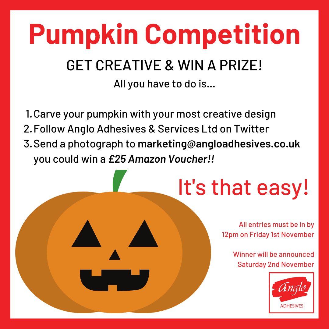 Another great entry into our Pumpkin Competition!

The competition closes at 12pm this Friday! Don't miss out! Details of how to enter on the second image!

#pumpkin #halloween #adhesives #anglohq #imstickingwithyoucauseimmadeoutofglue #competition #win