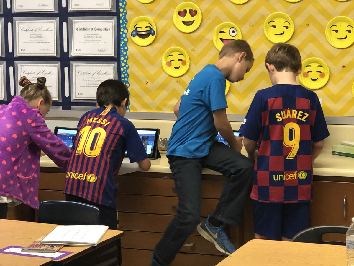 #FCBarcelona #Messi10 #suarez9 making an appearance in class today. It’s not dress up day, it’s #EverydayLife ⚽️<a href="/NaplesCSD/">Naples CSD</a> #ncsg4