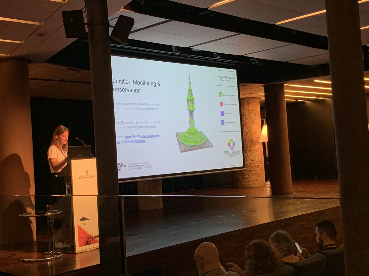 Great presentation from <a href="/jeannelenglet/">Jeanne Lenglet</a> on <a href="/Sketchfab/">Sketchfab</a> possibilities and uses for cultural heritage at #JPC2019 today. And nice to see a shout out to <a href="/SpectrumDH/">Spectrum Heritage</a>  applied conservation 3D models 👏