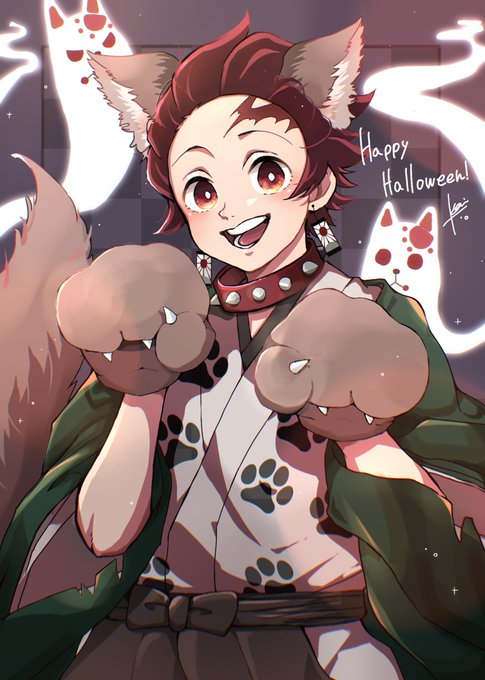 ʞさんがTwitterに投稿した竈門炭治郎(鬼滅の刃)のイラスト。