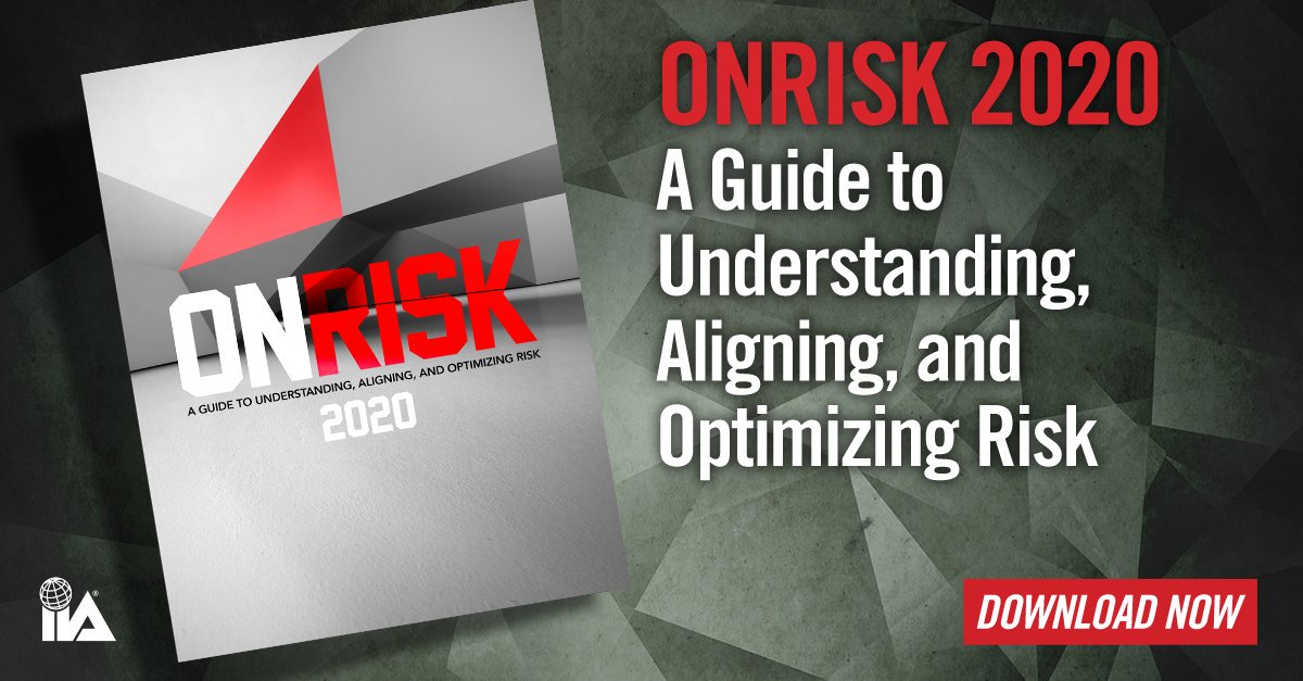 TheIIA's tweet photo. NEW! “OnRisk 2020: A Guide to Understanding, Aligning, and Optimizing Risk.” This one-of-a-kind report offers a holistic view of #risk that incorporates perspectives from ALL the key players in the risk management process. Download your copy today! https://t.co/wjK0V4Oab7 https://t.co/cf5nDs67rk
