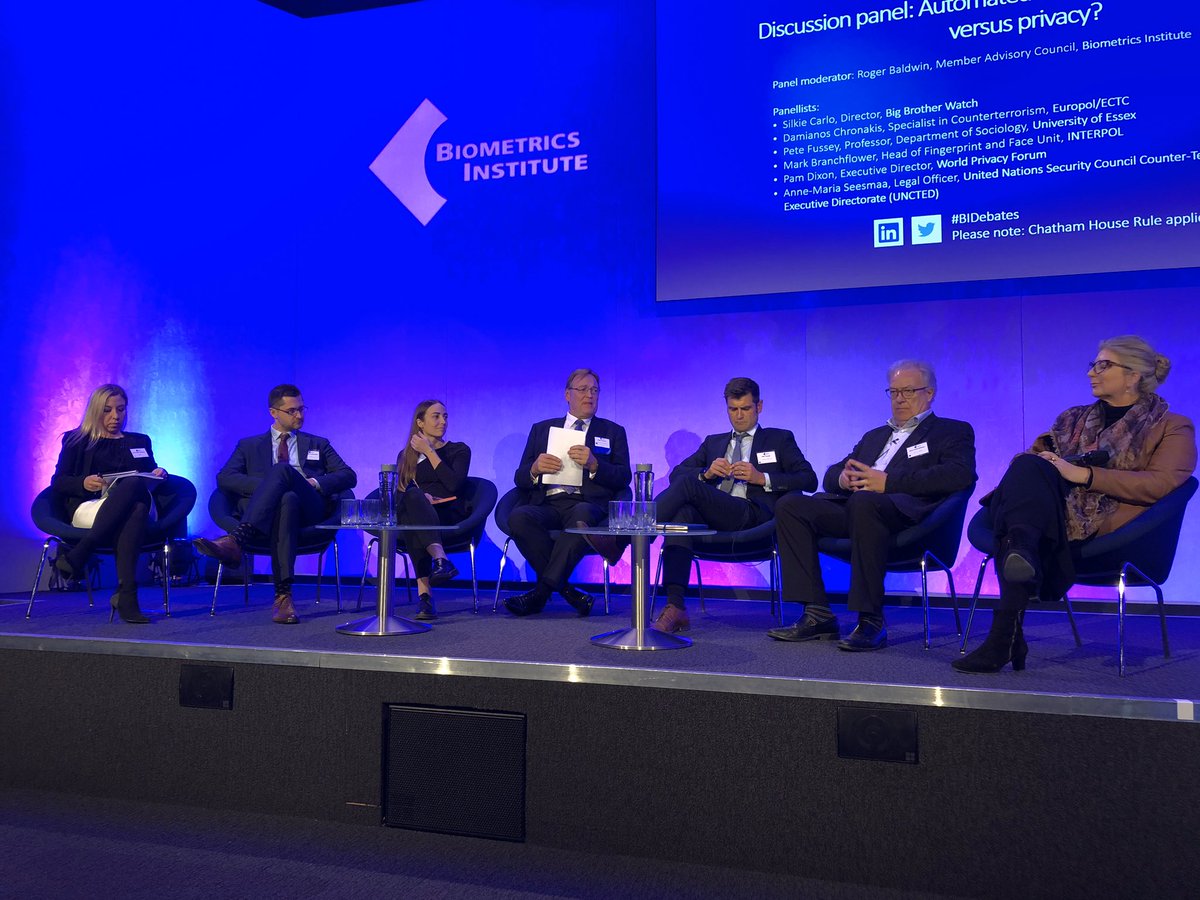 BiometricsInst's tweet photo. When it comes to automated facial recognition - can we separate between privacy and security. Yet another incredible panel line-up discussing and important issue. #BICongress #BIDebates #biometrics https://t.co/YwU4jgprT1