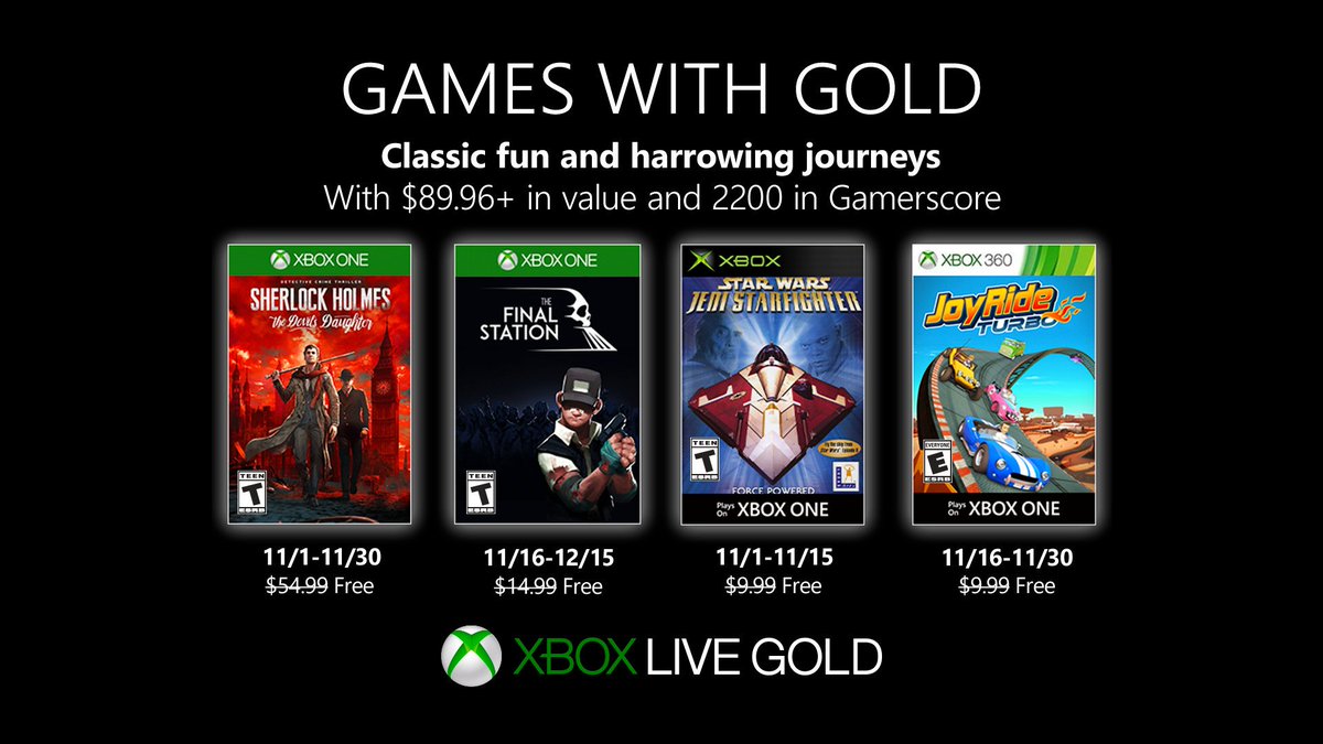 Xbox Live Games with Gold November 2019