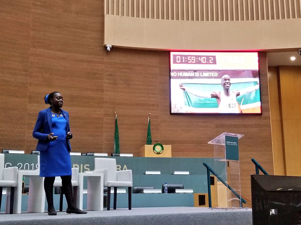 FaithOsier's tweet photo. I believe that we will make Malaria History in our GENERATION through VACCINATION because #NoHumanIsLimited!
What a better place to make this case than at the Mandela Hall Stage of the African Union HQ, Addis Ababa!
Addressing the Closing Plenary Session at #GrandChallenges2019 https://t.co/esWUd7Amg1