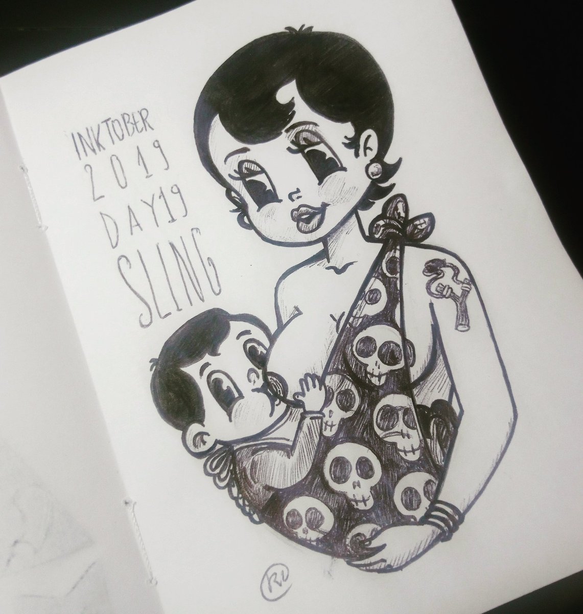 Inktober 2019 /day19: "Sling" 

#inktober2019 #inktober #day19 #sling #pinup #fleischer #fleischerstyle #woman #sexywoma #breastfeeding #breast #baby  #blackhair #femmefatale #tits #boobies #boobs #nichons #bust #alaitement #sexy #beauty #milk #motherandbaby #skulls