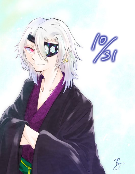 宵子さんがTwitterに投稿した宇髄天元(鬼滅の刃)のイラスト。