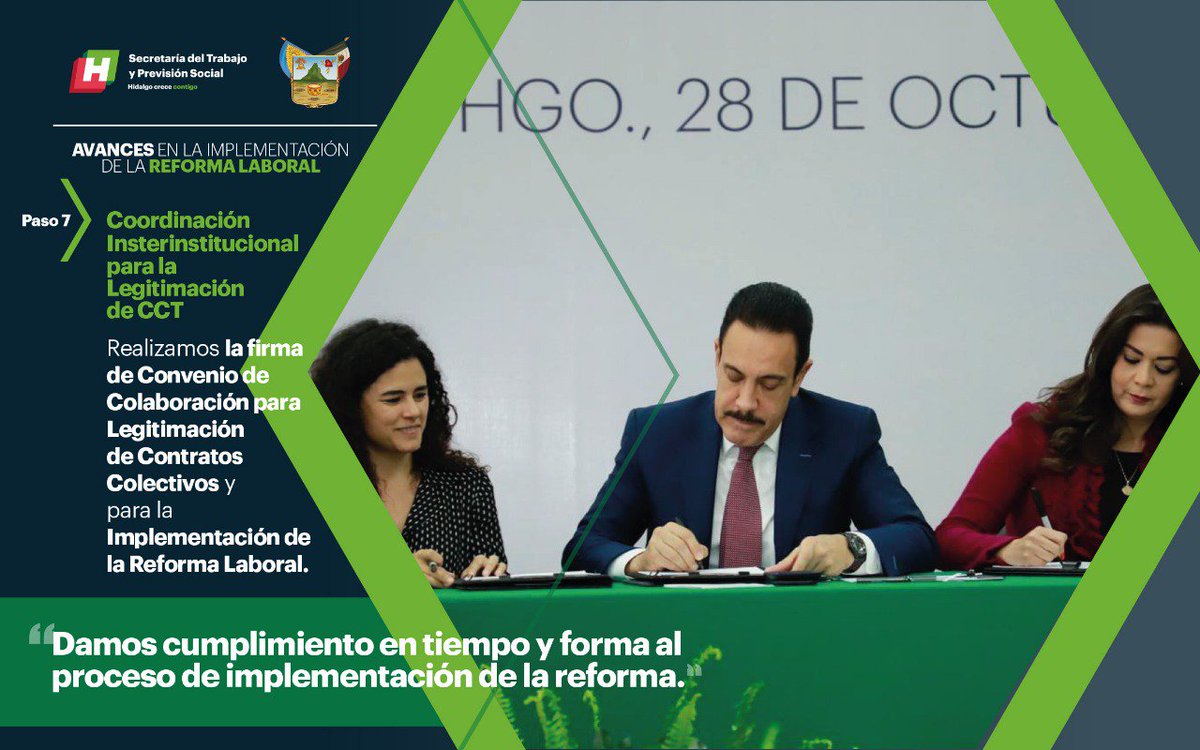 EguiluzTapia's tweet photo. Hidalgo cumple con los 7 pasos establecidos en la Estrategia Nacional para la implementación de la Reforma Laboral.
#Paso7 cumplimos con la firma de este convenio.
#ReformaLaboralHidalgo https://t.co/oG6uJD2MKo