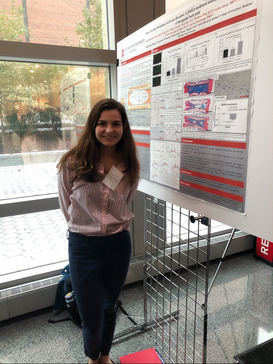 PurmessurLab's tweet photo. Purmessur Lab undergraduate student @ggunsch13 presenting at the Dorothy Davis Heart and Lung Research Institute Research Day. Great job on your first poster presentation! https://t.co/Kma6umoE1o