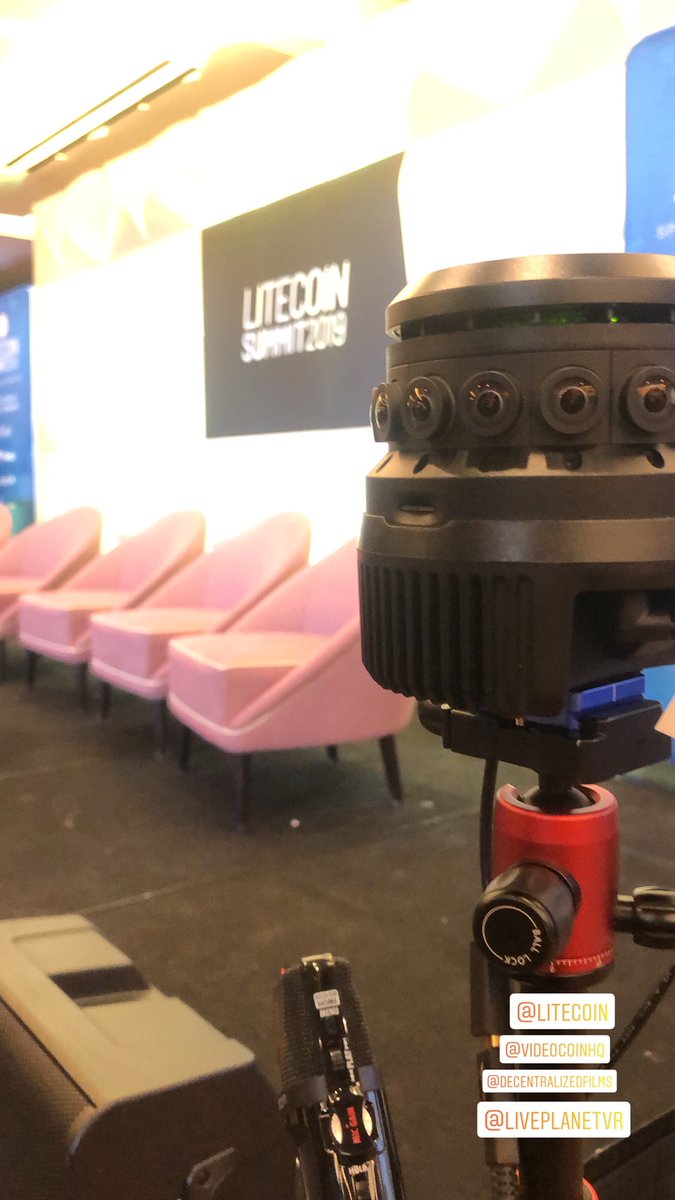 DecentralizedF1's tweet photo. @litecoin #LitecoinSummit2019 being captured in true 3D 360 VR Camera by @liveplanetVR and @VideoCoinHQ with @otogomes @JoeyLangella and @tabletopfeels at the @Cosmopolitan_LV https://t.co/6HtRF0VeMM