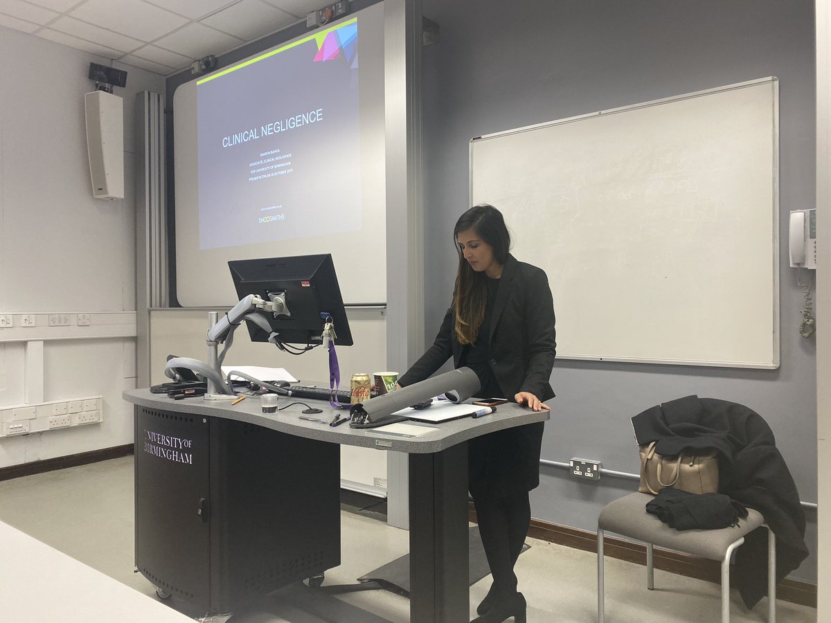 MrsGingerLawyer's tweet photo. Next up in our #Cepler1920 ‘Law in Practice’ week is @bhamlaw alumna Sharon Banga @SharonBanga2016, Associate, Clinical Negligence team @Shoosmiths. Great turn out - packed audience! Looking forward to hearing about Sharon’s practice area &amp; casework. Thanks also to @ishakhatunx https://t.co/s0hPUOY8cP