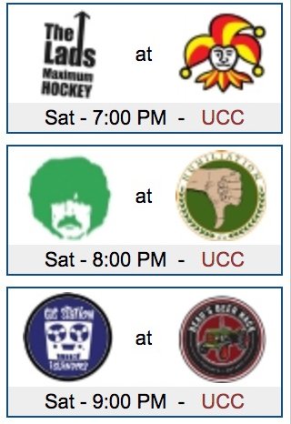 TheUUHA's tweet photo. UUHA week six matches:
@ParkdaleLads vs @JokersHC 
#Souldiers vs @The_Humiliation 
@GSIslanders vs @HackHC https://t.co/pe3HHVeWxI