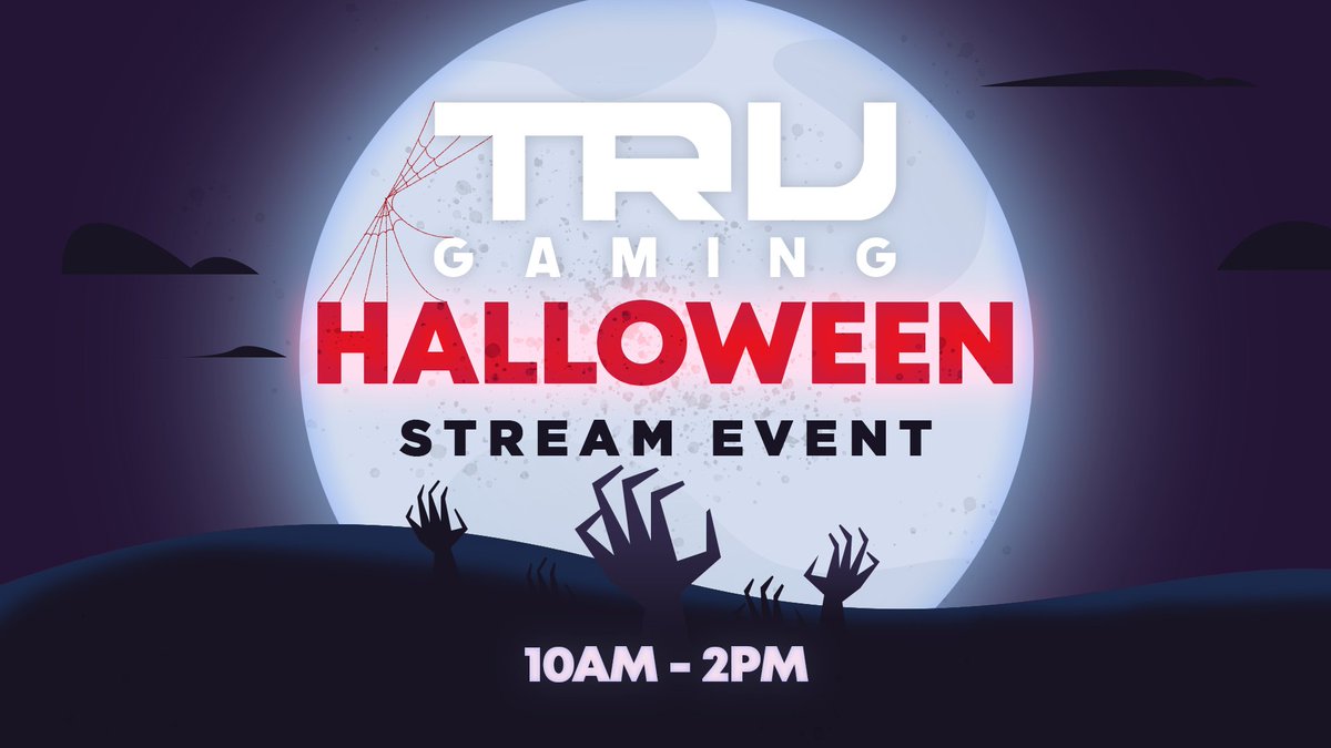 TRUgamingLLC's tweet photo. TOMORROW join us for a special sp00ky community stream event from the TRU LAN room!

We'll be playing scary games, talking about our upcoming charity marathon, and maybe a few special surprises 👀

Tomorrow from 10am-2pm EST! https://t.co/oKLadZ8Vxa