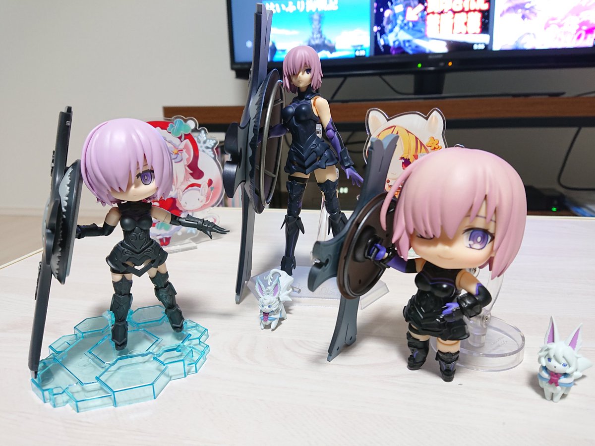 えと 環境整備中 على تويتر マシュ ３ ぷちりっつマシュ完成 シールダー マシュ キリエライト 三人に それぞれ少しずつ雰囲気が違いますね ぷちりっつ Figma ねんどろいど やはりこの中では ねんどろいどマシュが一番可愛く見えますね まあ 人