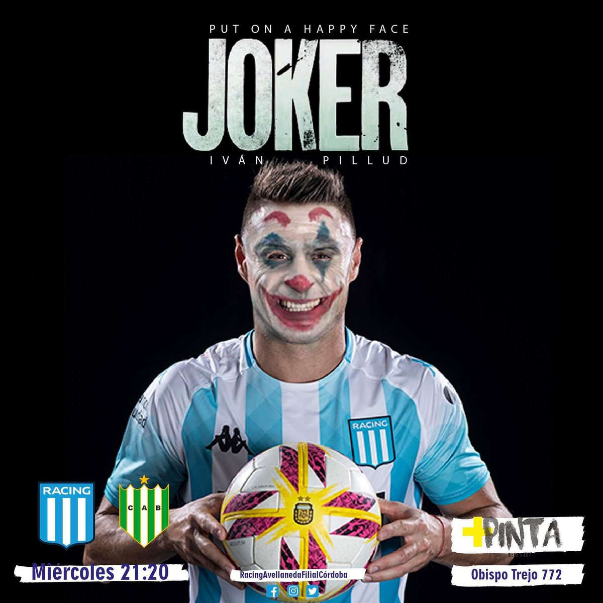 🎓 Juega #Racing y el bar es una fiesta. 🍻 Los esperamos desde las 21.00 en @pintabeershopok para alentar como siempre! <a href="/ivanpillud_4/">Ivan Alexis Pillud</a>

#Racingfilialcba #Pillud #Joker #superliga #academia #avellaneda