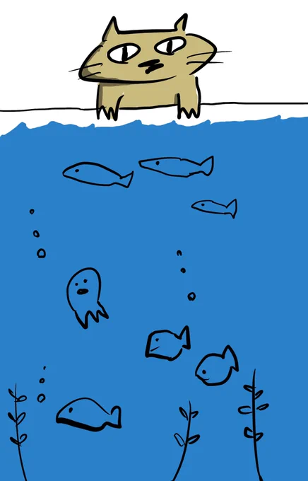眠れないネコ 