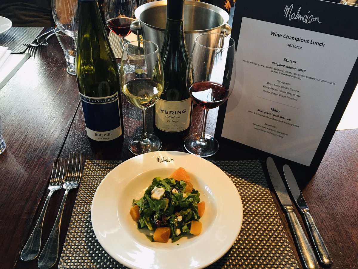 RichLockstone's tweet photo. Great lunch today with the 2019 #Malmaison Wine Champions... thanks to Chris and the team from #Xanadu #wines https://t.co/V1RlEv4MbZ