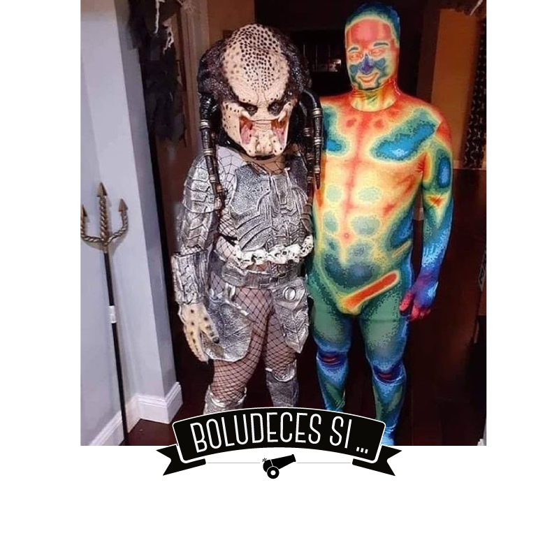 El mejor disfraz de pareja de la historia.  
Colaboración: Mumy &amp; Juan  #boludeces #siiiiiiii #halloween #depredador