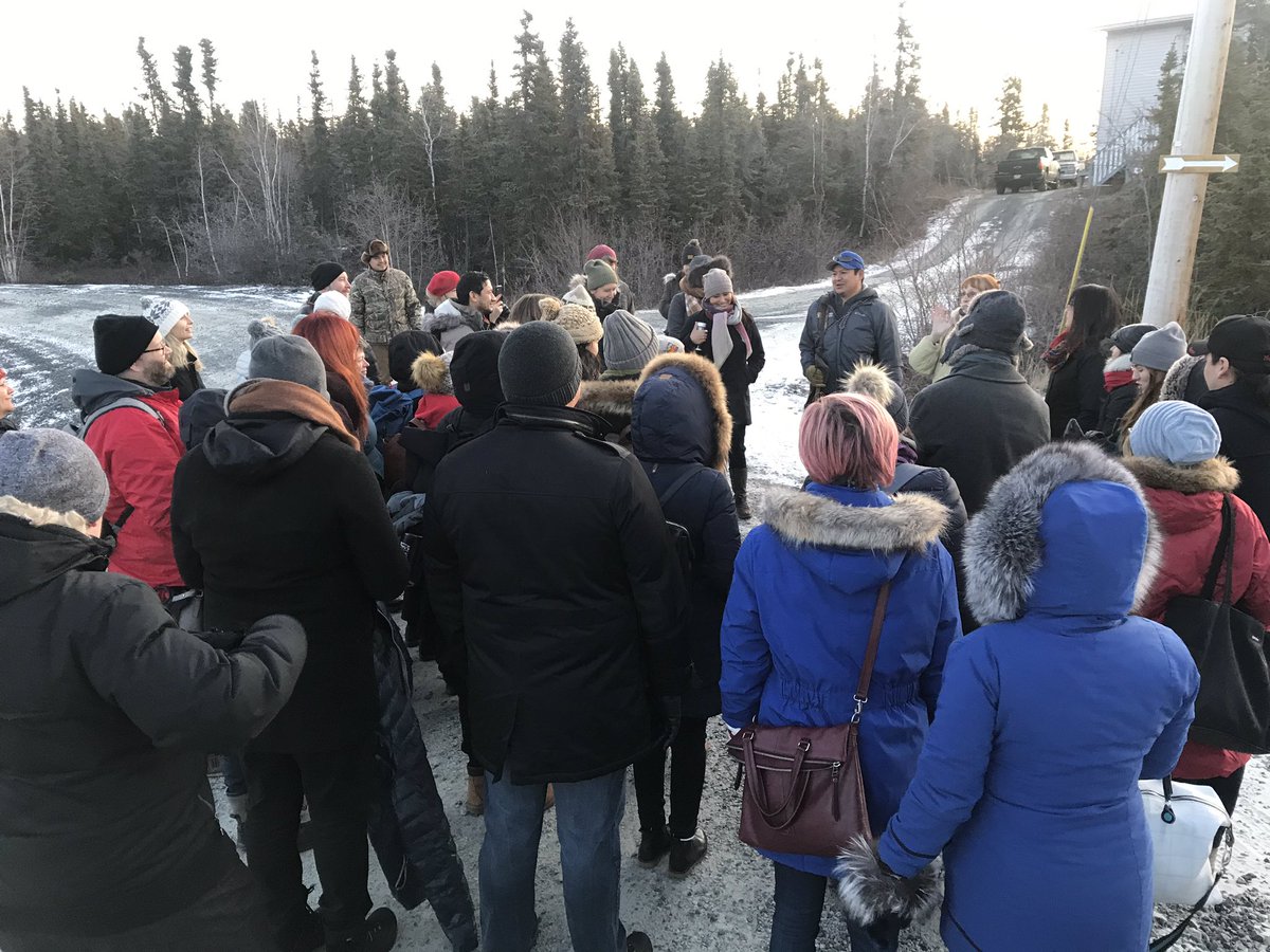 allainaurelie's tweet photo. On our way to #Dechinta Centre for Research &amp; #Learning that delivers land-based programming for professionals and and researchers working with #indigenous communities, with our @F_Trudeau_F 2019 team of scholars, Fellows and Mentors #PETFInstitutes #Yellowknife https://t.co/yqlFrMWY2D