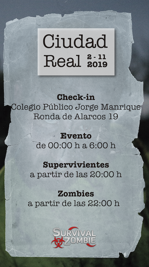 SurvivalZombie's tweet photo. 🚨 #SZPARLA, #SZIBIZA y #SZCIUDADREAL🚨 ¡Check-ins!
✅ Abiertos toda la noche para dudas o compra de entradas.
✅ Podéis incorporaros en cualquier momento.
✅ Id pronto para evitar esperas.
✅ Pueden hacer el check-in por vosotros.
¡¡NOS VEMOS EL VIERNES Y EL SÁBADO!! 🧟♂️ https://t.co/KUSRUvC5wK