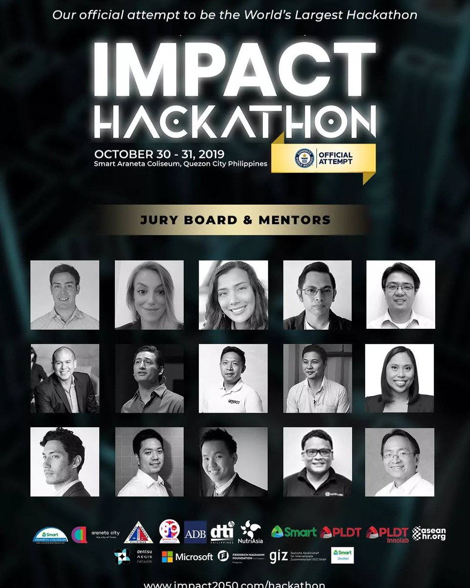 EllardCapiral's tweet photo. Impact Hackathon is an official attempt to break the Guinness World Record for the biggest multi-city hackathon. The event happens on October 30, 2019, in Metro Manila, to jumpstart the Philippine Startup Week celebrations slated the following month! https://t.co/l3PKDjC7mi