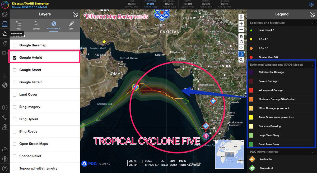 DisasterawareE's tweet photo. Another Cyclone, #Five, #Kyarr is right alongside of it.
Five, is located in the N Indian Ocean with maximum sustained winds of 83 km/h (52 mph), and wind gusts up to 102 km/h (63 mph).
#Share2Help
https://t.co/sLRASo826F https://t.co/4ntdVYfcCB