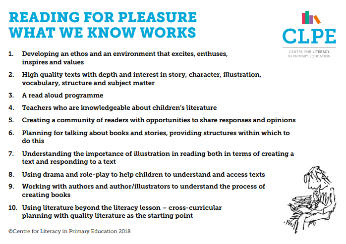 clpe1's tweet photo. Want to develop a lifelong love of reading in your classroom? 

Our free What We Know Works: #ReadingForPleasure guide has 10 proven tips to implement in your classroom: https://t.co/L2Teyki7yS

#edchat #edutwitter https://t.co/jWgcwfN3fW